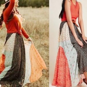 Anthropologie Verb Margot pleated Maxi skirt